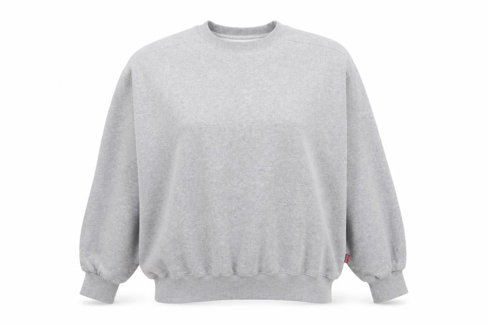 WU Project Grey Crew Neck Sweatshirt Women Small Fleece Lined Pullover