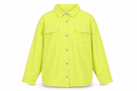 Front view of Denim Co. Women Yellow Corduroy Casual Jacket, size L, 14-16