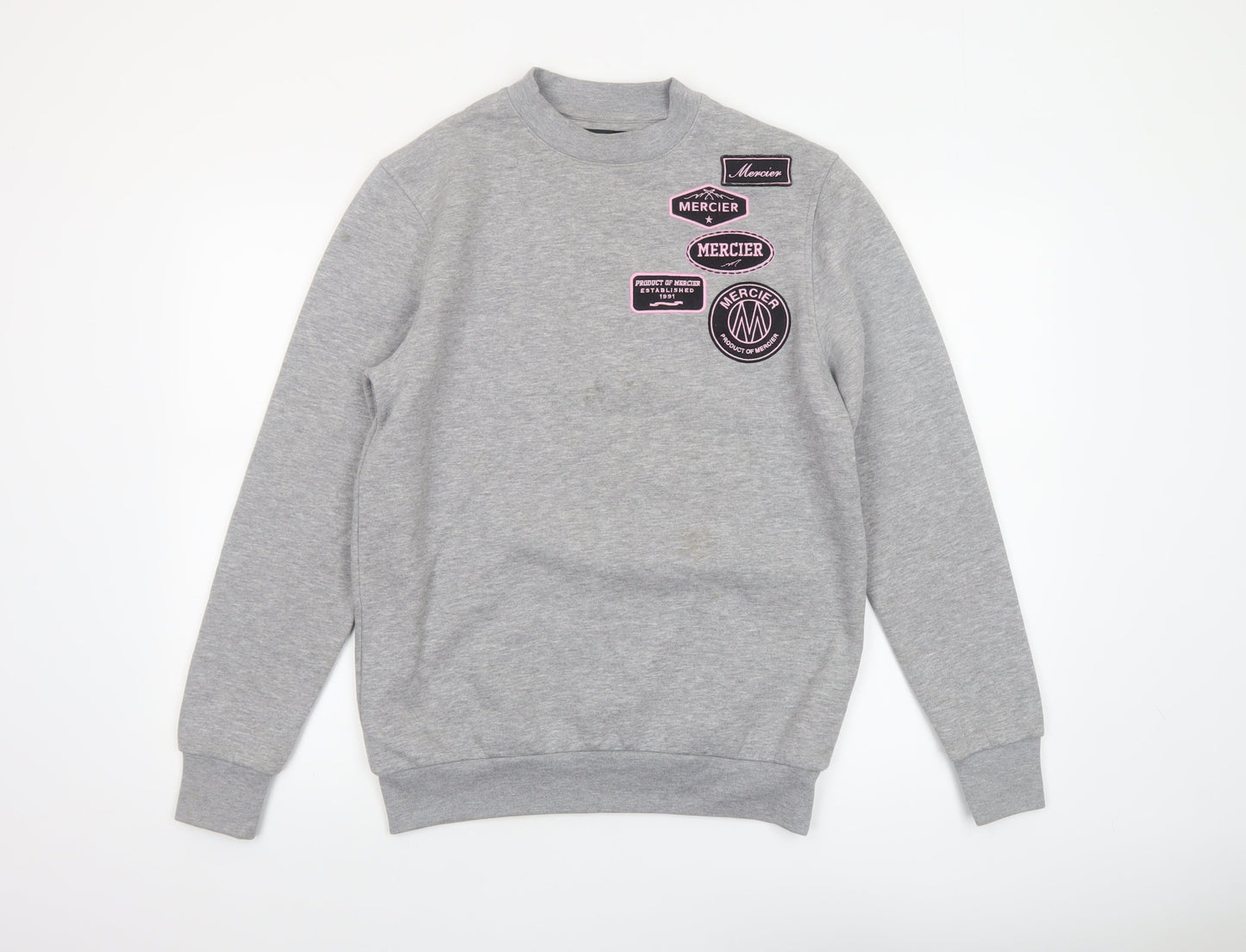 Mercier Men's Grey XS Regular Fit Logo Sweatshirt
