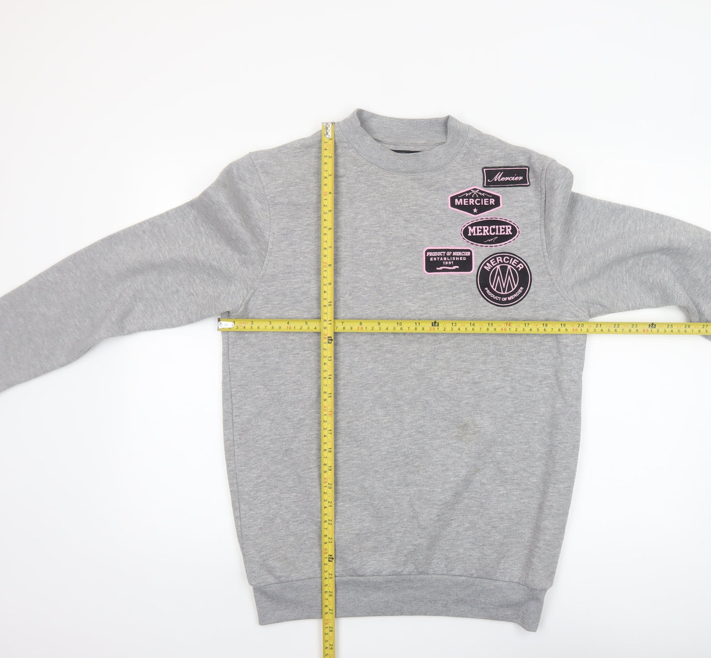 Mercier Men's Grey XS Regular Fit Logo Sweatshirt