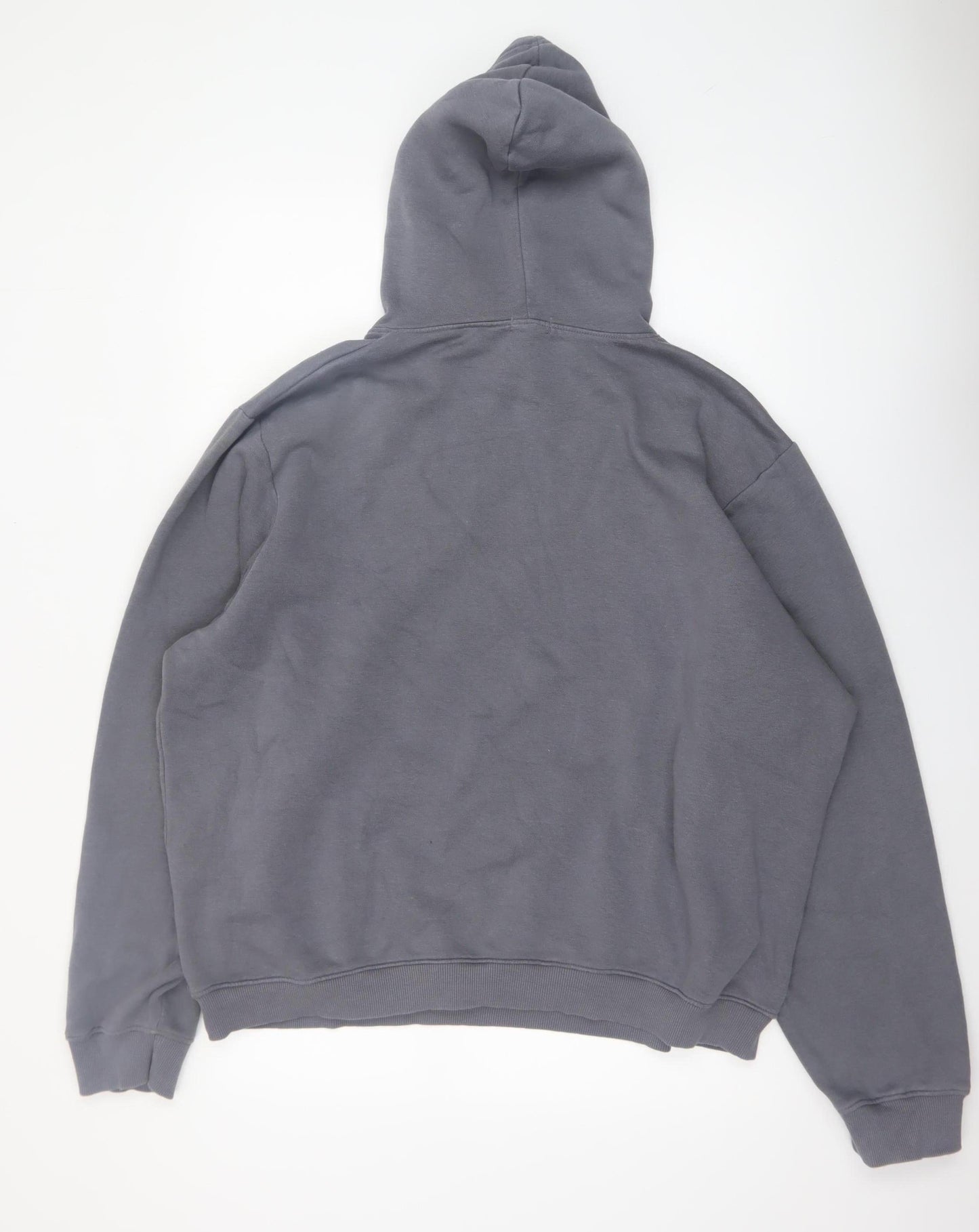 PrettyLittleThing Men's Grey Pullover Hoodie XL Fleece Cotton Blend