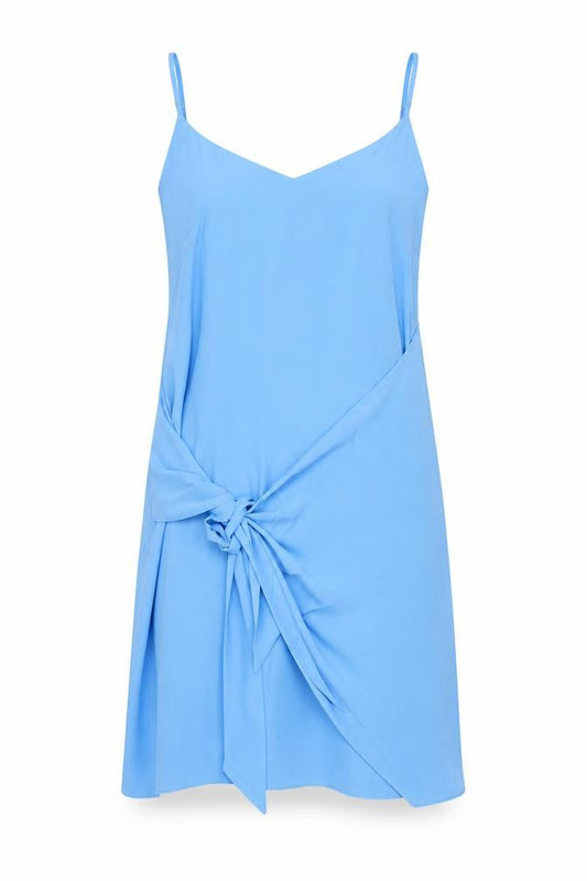 River Island Women Blue Size 16 Slip Dress with Tie Detail