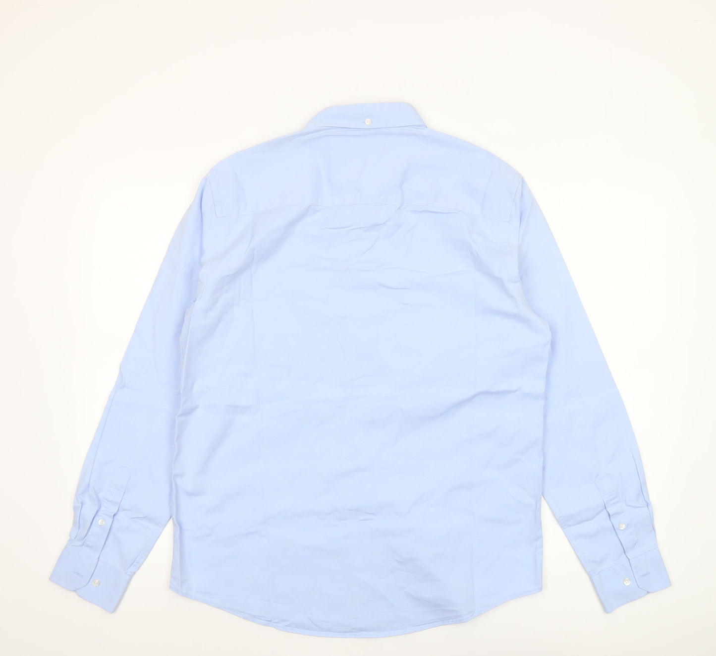 Paul Costelloe Living Men's Blue Regular Fit Long Sleeve Dress Shirt M