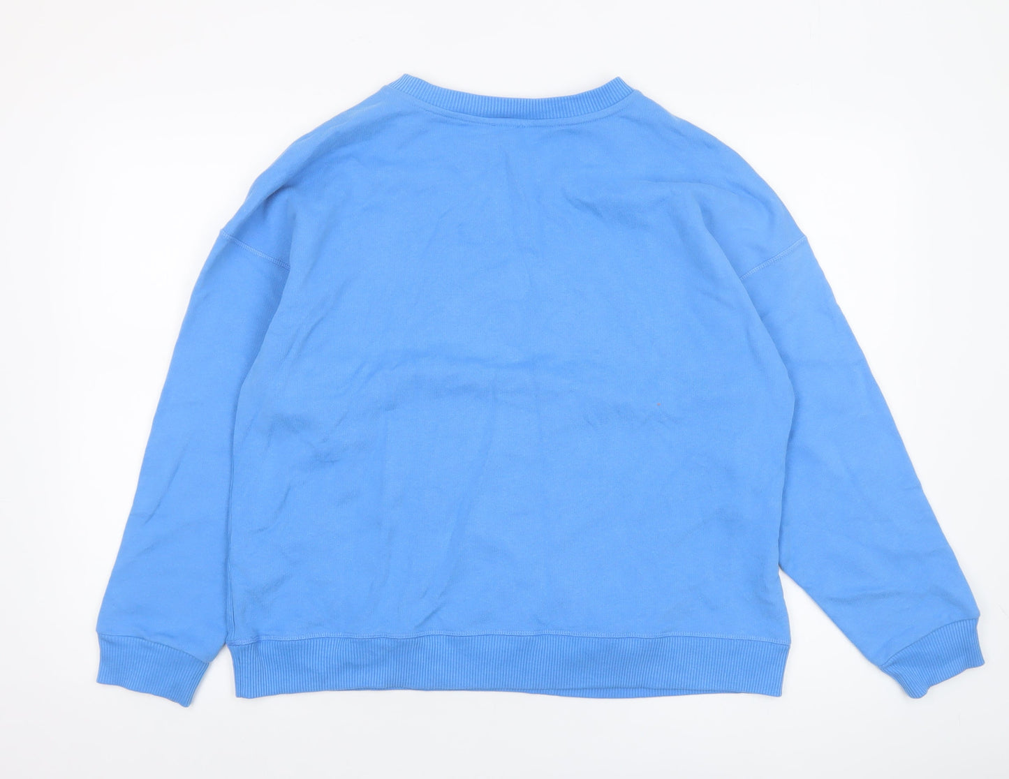 River Island Women Blue Medium Pullover Sweatshirt with Rhinestone Logo