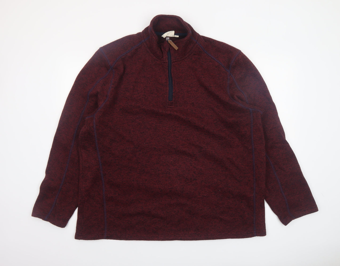 Mountain Warehouse Men's Red 1/4 Zip Fleece Sweatshirt Size L