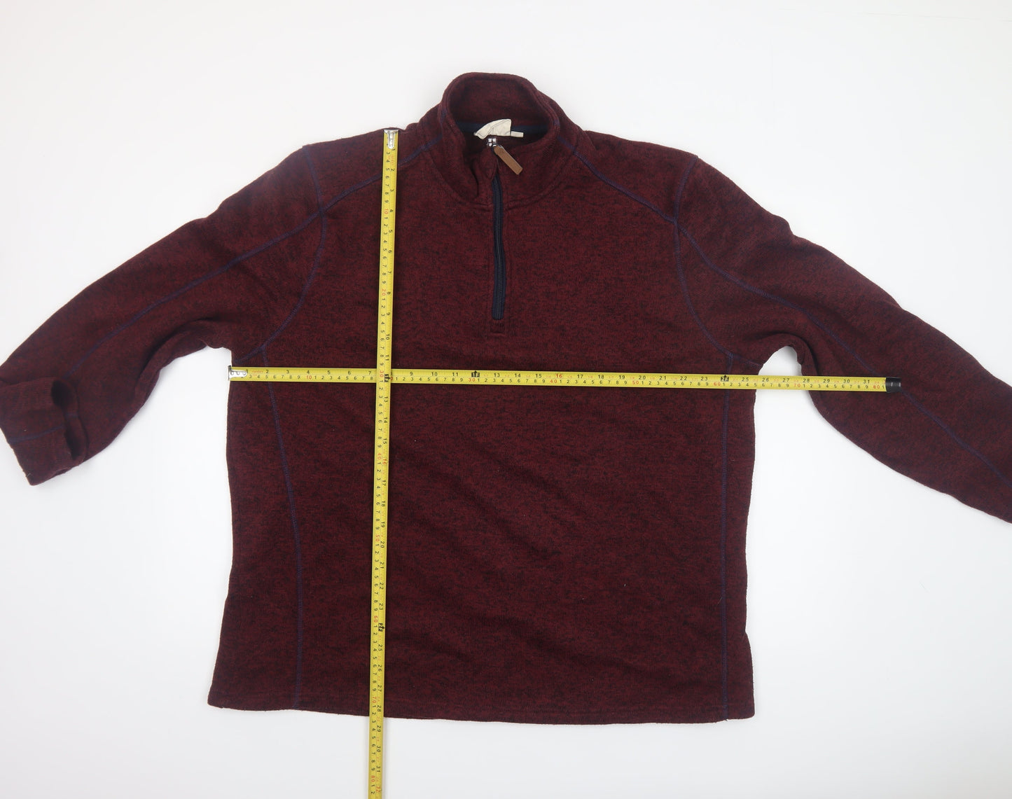 Mountain Warehouse Men's Red 1/4 Zip Fleece Sweatshirt Size L
