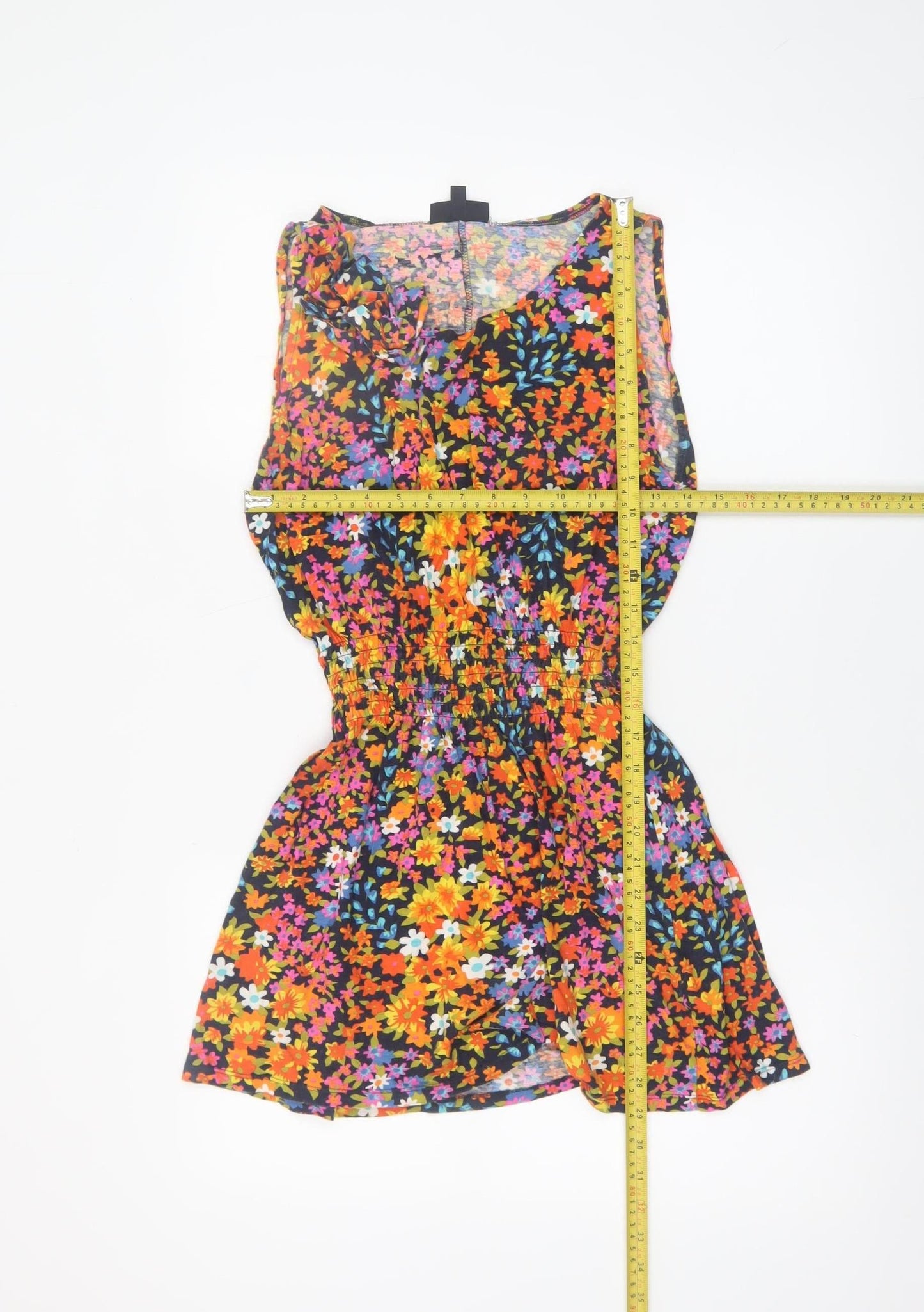 Topshop Women's Multicoloured Floral A-Line Sleeveless Short Dress Size 10