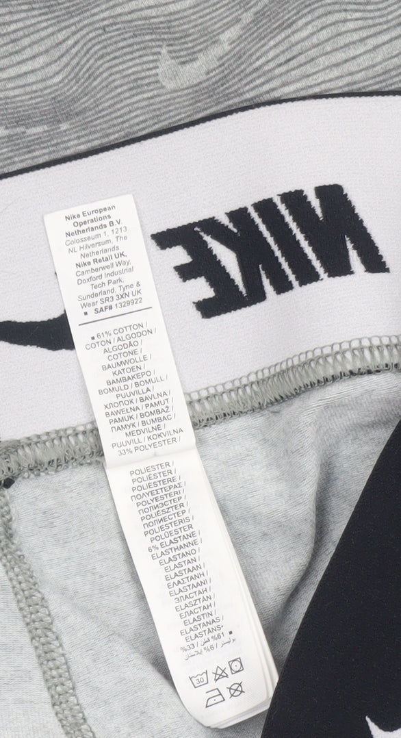 Nike Womens Grey Tight Fit Biker Shorts XL Cotton Blend Activewear