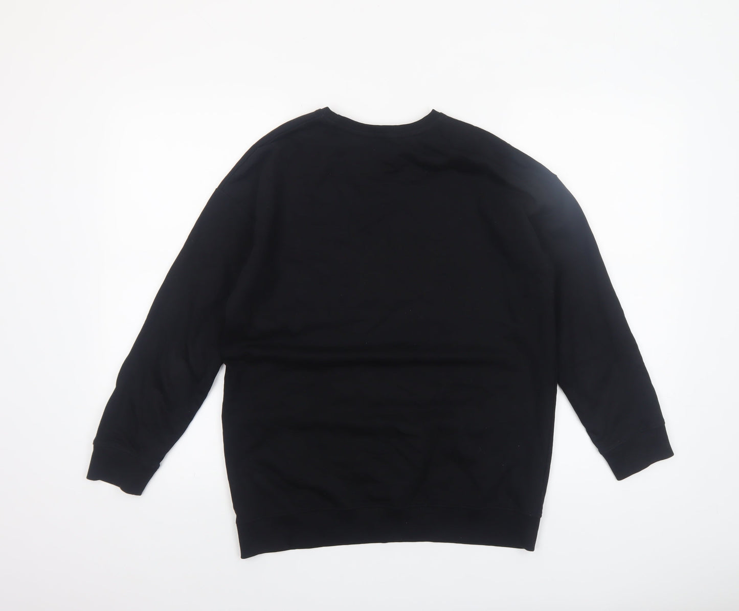 Mango Kids Girls Black 13-14 Years Lightning Embroidered Pullover Sweatshirt