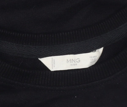 Additional view of Mango Kids girls’ black 13-14 years lightning embroidered pullover sweatshirt