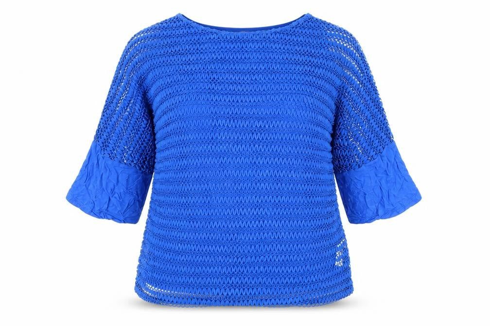 Savida Women’s Blue Crochet 3/4 Sleeve Camisole Blouse Size 16