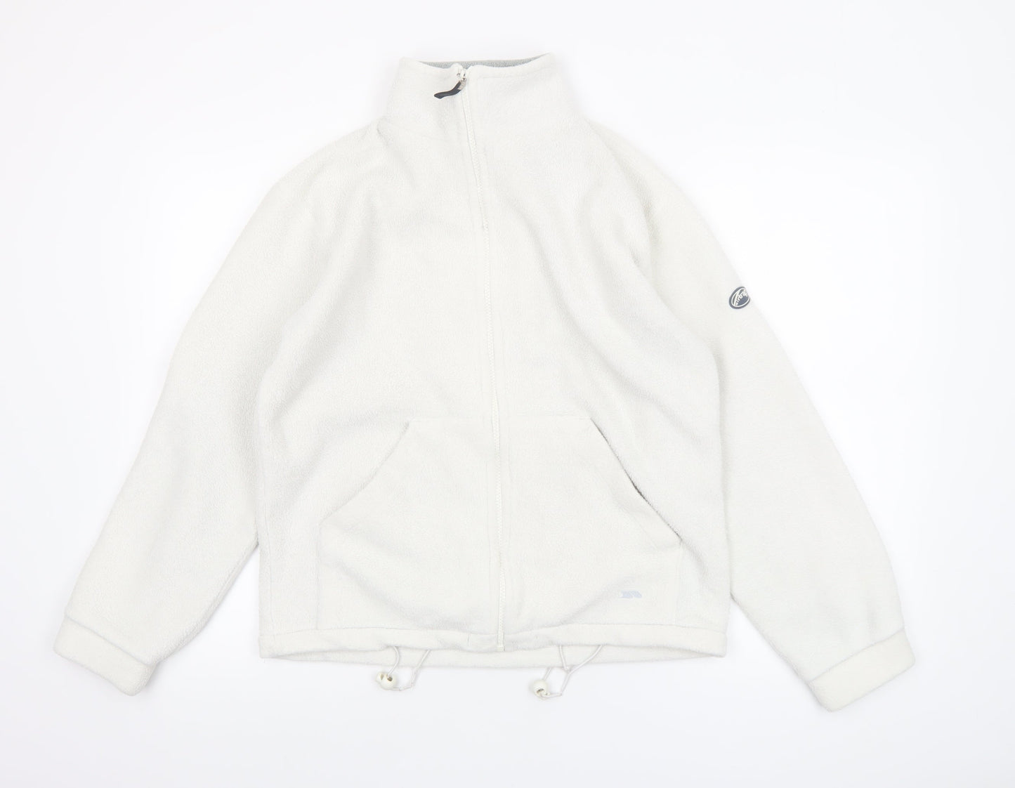 Trespass Womens White Fleece Jacket Size S Full Zip Outdoor Warm Layer