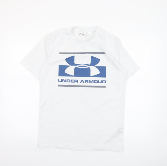 Under Armour Men’s White Short Sleeve HeatGear Sport T-Shirt Size S Relaxed Fit