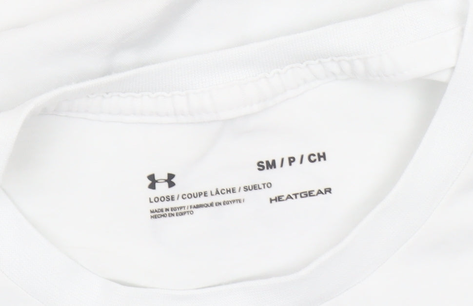 Under Armour Men’s White Short Sleeve HeatGear Sport T-Shirt Size S Relaxed Fit