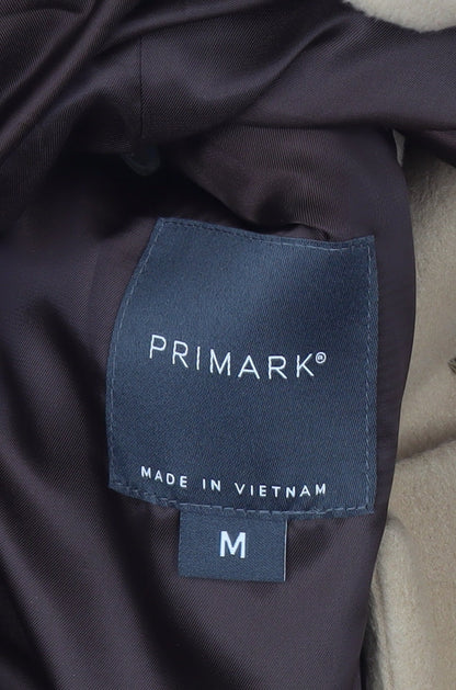 Preloved Primark Men's Beige Wool Blend Overcoat Medium Single Breasted Smart Jacket - Image 5