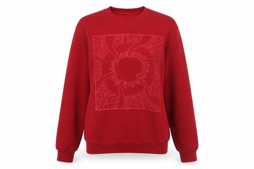Gildan Heavy Blend Red Crew Neck Women's Sweatshirt Size S