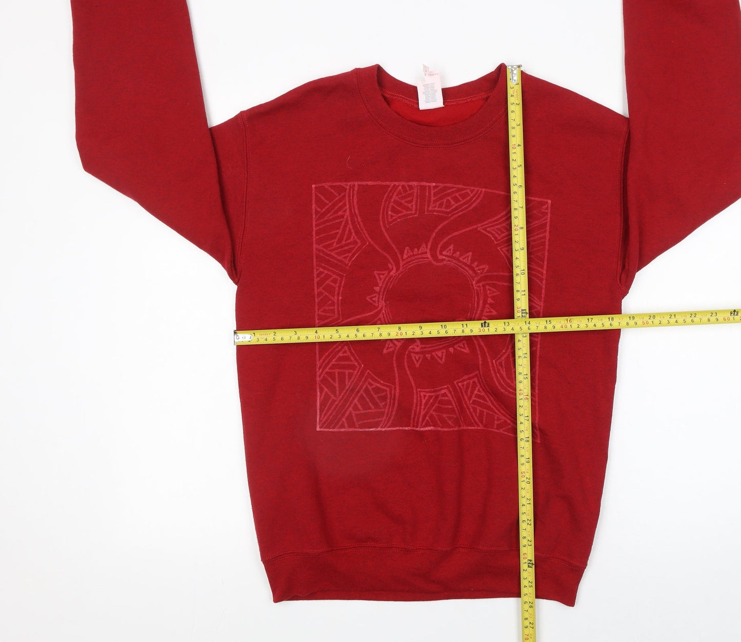 Gildan Heavy Blend Red Crew Neck Women's Sweatshirt Size S