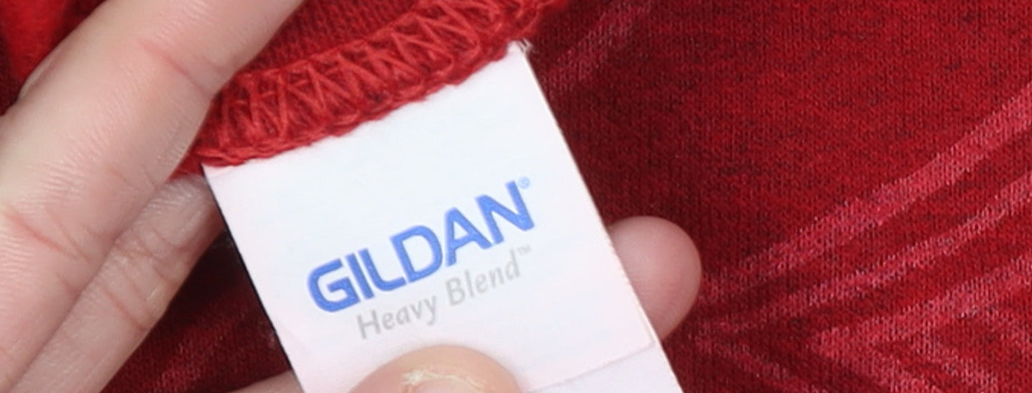 Gildan Heavy Blend Red Crew Neck Women's Sweatshirt Size S