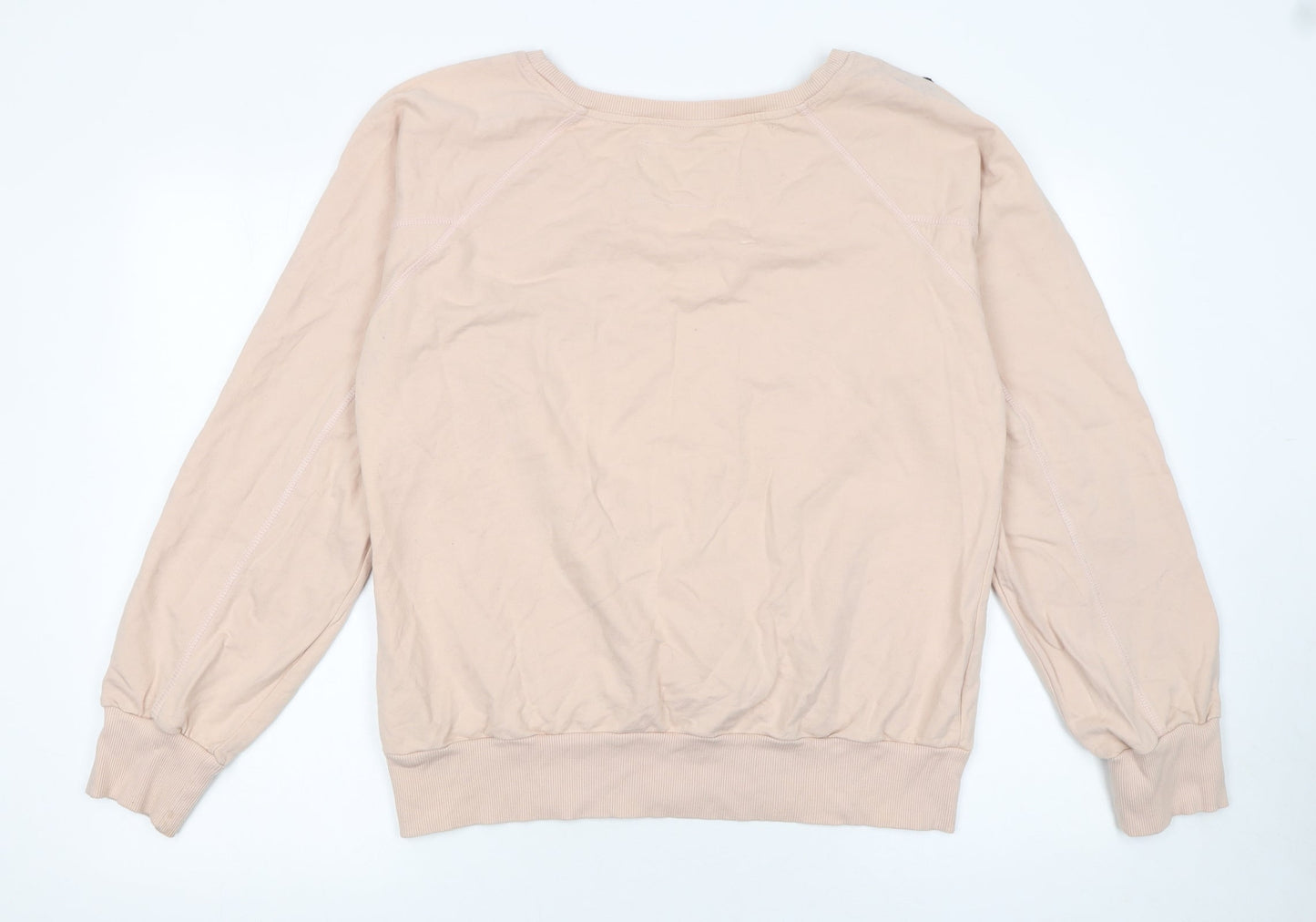 Next Womens Beige Sequin Embellished Cotton Sweatshirt Size 14