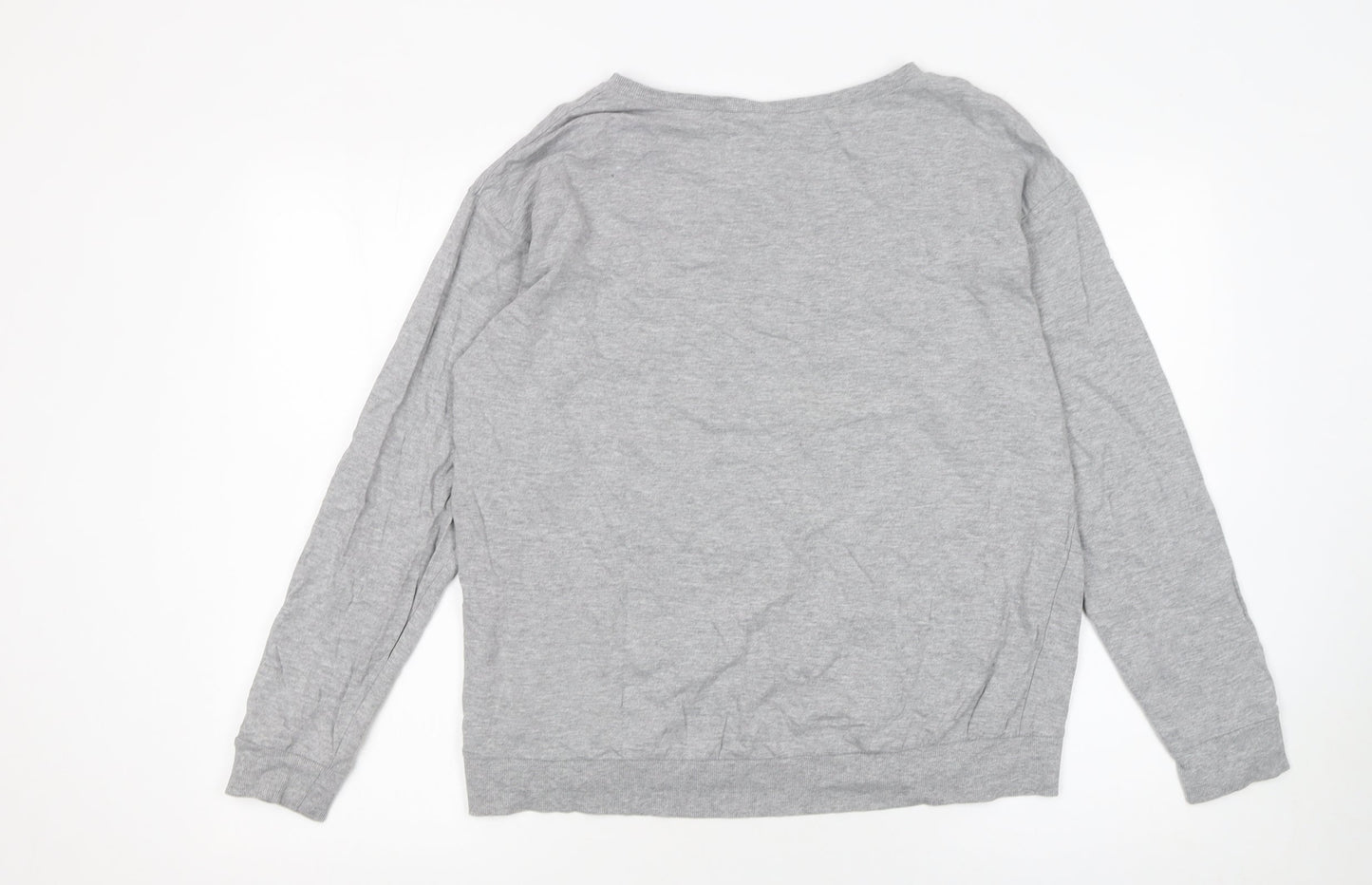 H&M Women Grey Pizza My Heart Pullover Sweatshirt L