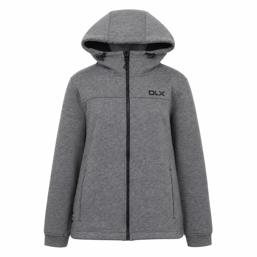 DLX Athletic Womens Grey Full Zip Hoodie XXS Polyester Blend