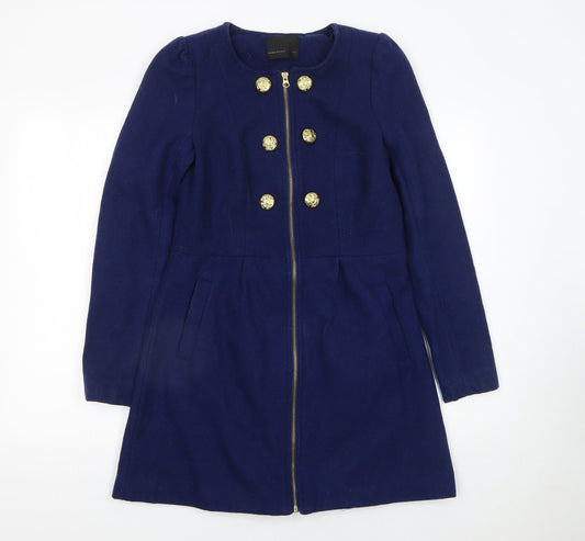 Vero Moda Women's Blue Wool Blend Military Coat XS
