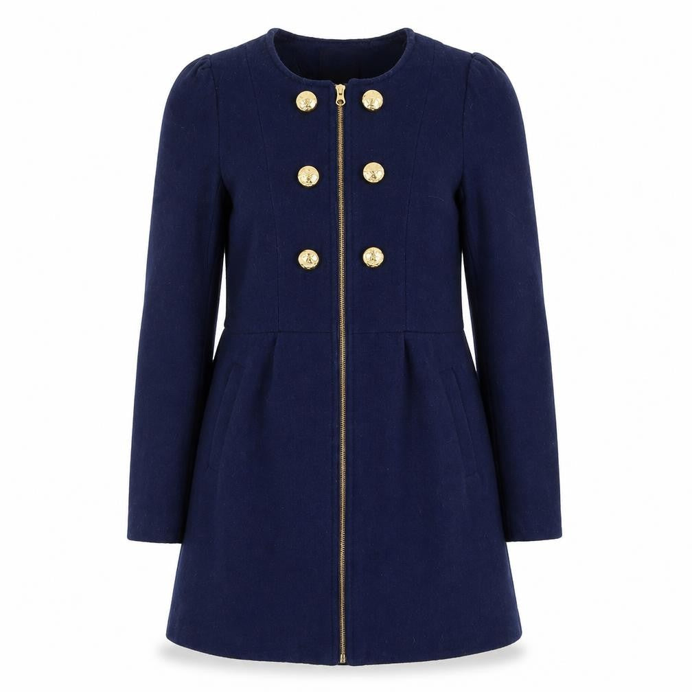 Vero Moda Women's Blue Wool Blend Military Coat XS
