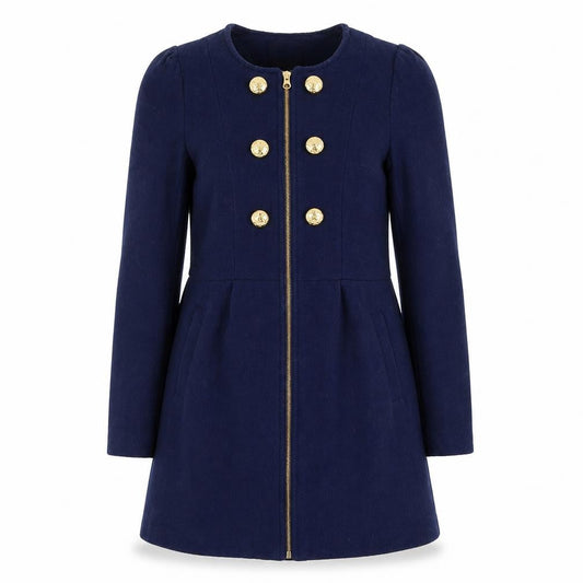 Vero Moda Women's Blue Wool Blend Military Coat XS