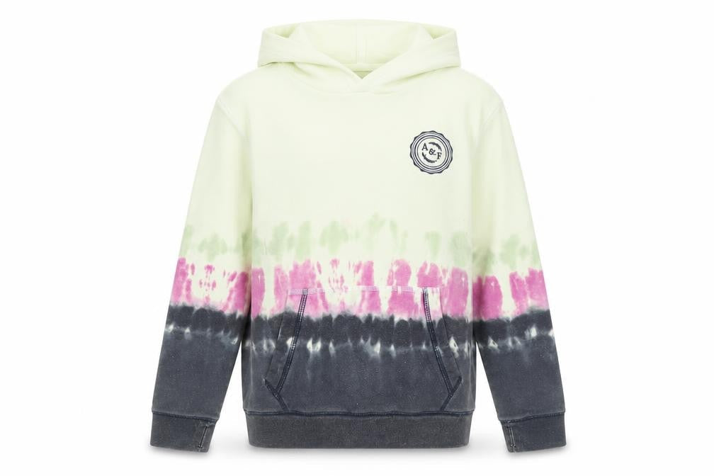 Abercrombie & Fitch Kids Girls Multicoloured Tie-Dye Pullover Hoodie 13-14 Years