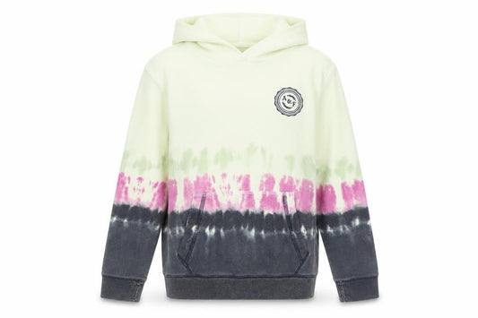 Front view of Abercrombie & Fitch Kids girls’ multicoloured tie-dye pullover hoodie 13-14 years