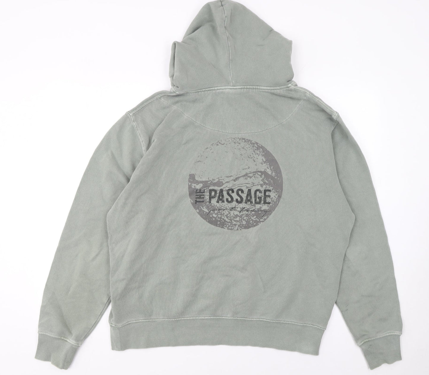 T Name Men's Green Small Pullover Hoodie with Logo Print