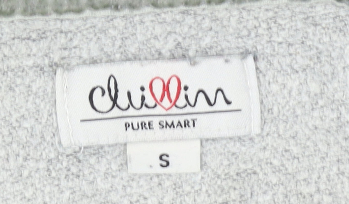 Cluivin Women’s Grey Full Zip Hoodie Size S Cotton Blend Casual