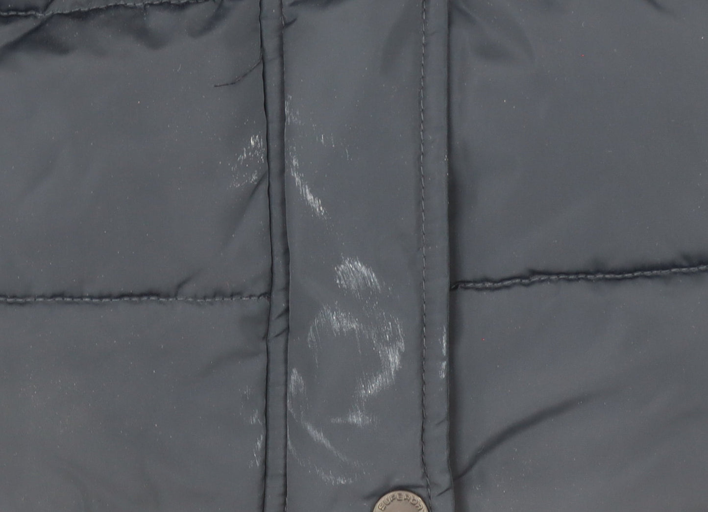Superdry Women's Blue Faux Fur Hooded Puffer Jacket Size 10