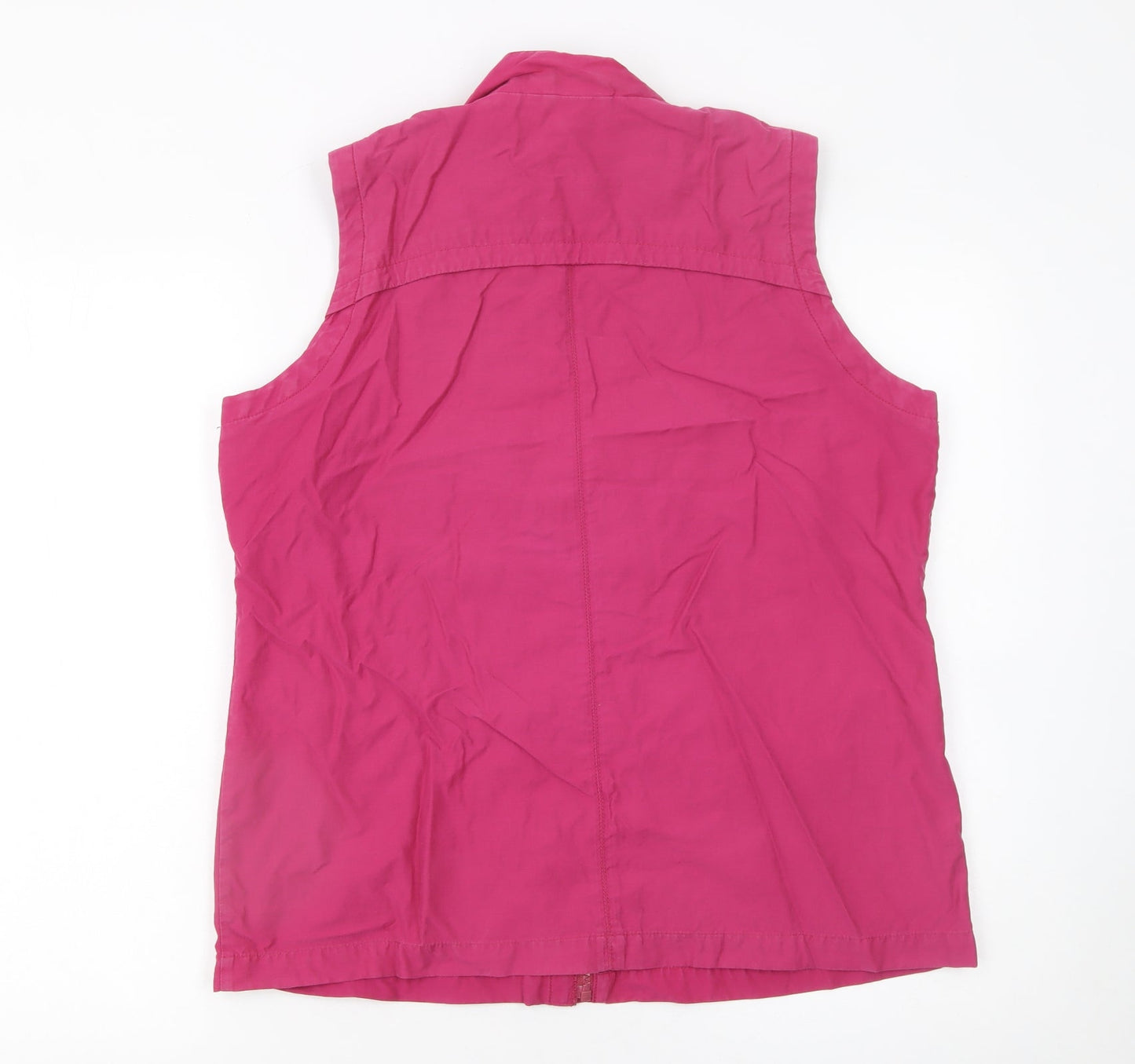 Dash Womens Pink Cotton Blend Sleeveless Zip Waistcoat Size 14