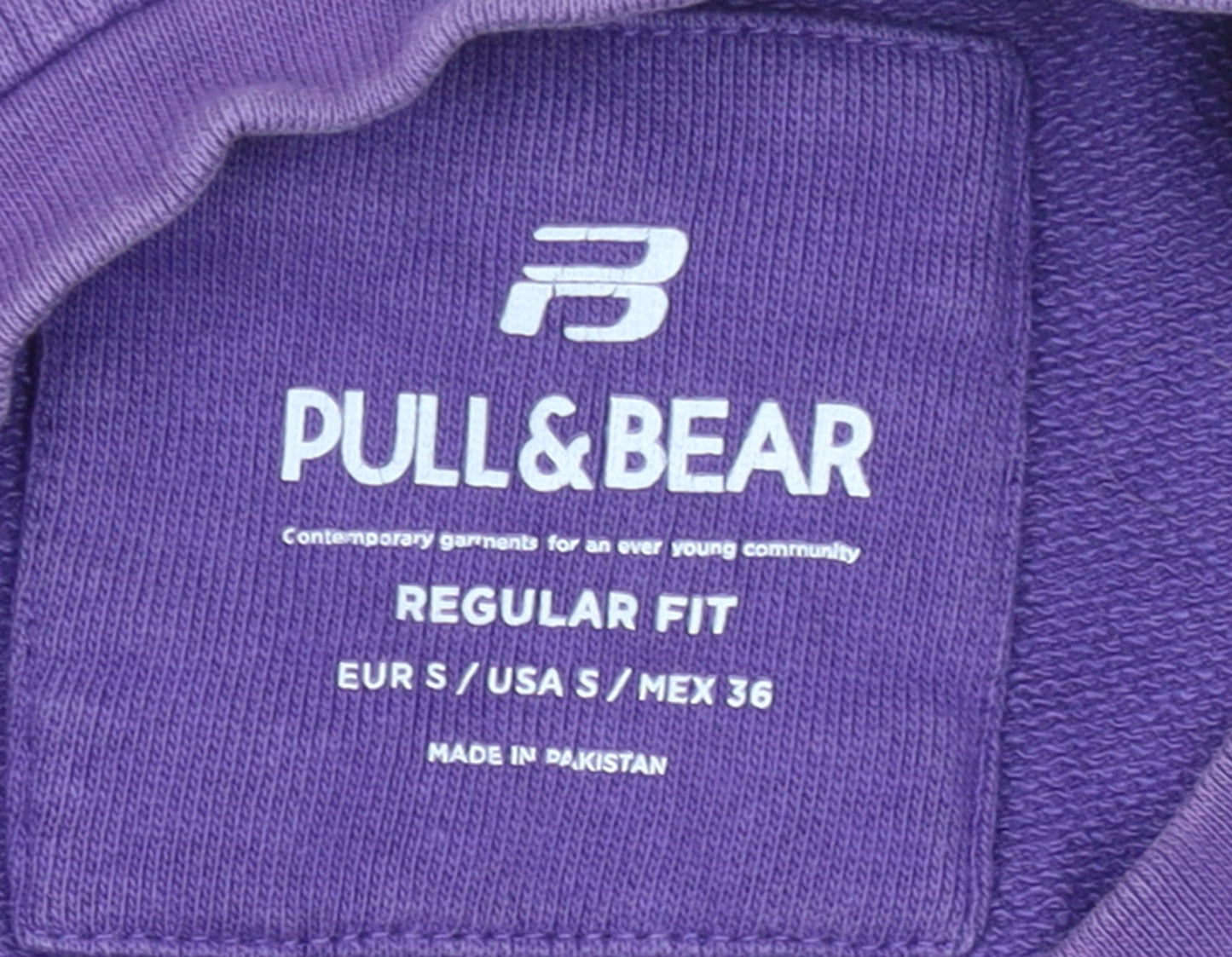 PULL&BEAR Men's Purple Blue Colour Block Sweatshirt Size S Regular Fit