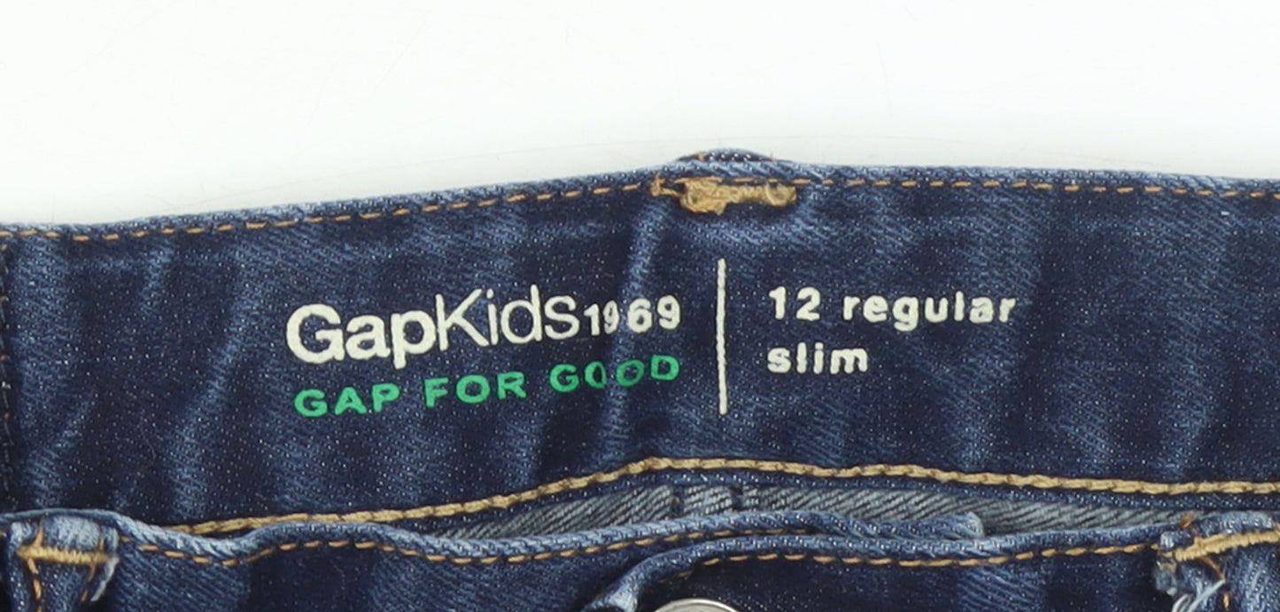 GapKids Boys Blue Slim Straight Jeans Size 12 Regular Cotton Blend