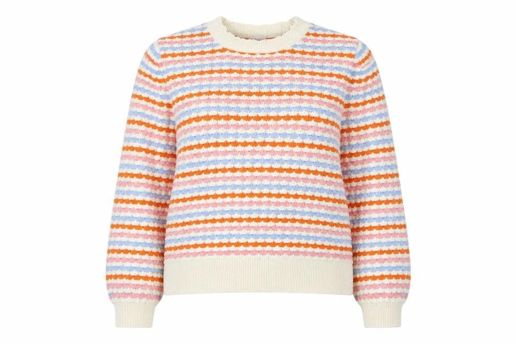 Tu Women’s Multicoloured Striped Knit Jumper Size 20 Crew Neck