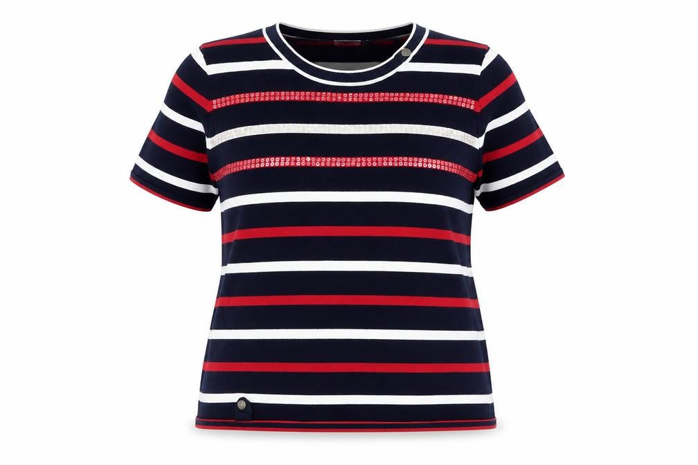 Damart Women’s Multicoloured Striped Sequin Pullover Jumper Size 18