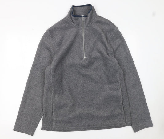 Old Navy Men's Grey Fleece 1/4 Zip Pullover Jacket M
