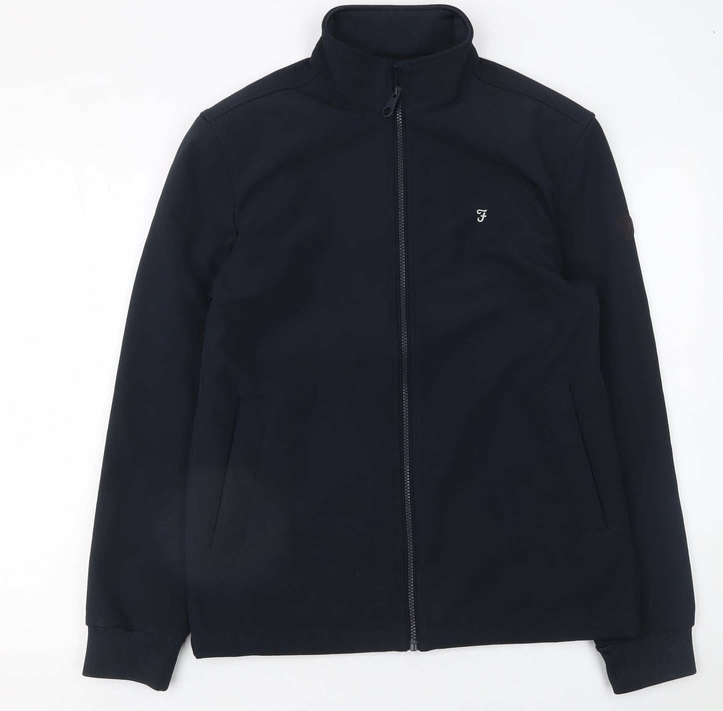 Farah Men's Blue Softshell Jacket Size S Regular Fit Zip Up
