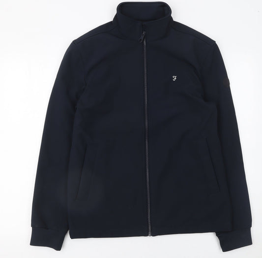 Farah Men's Blue Softshell Jacket Size S Regular Fit Zip Up