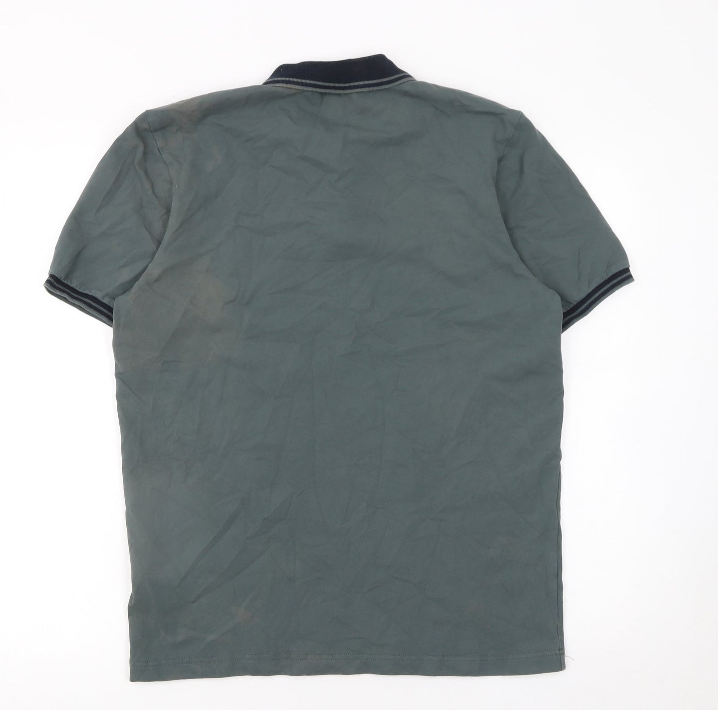 Diesel Men's Grey Cotton Elastane Polo Shirt Medium