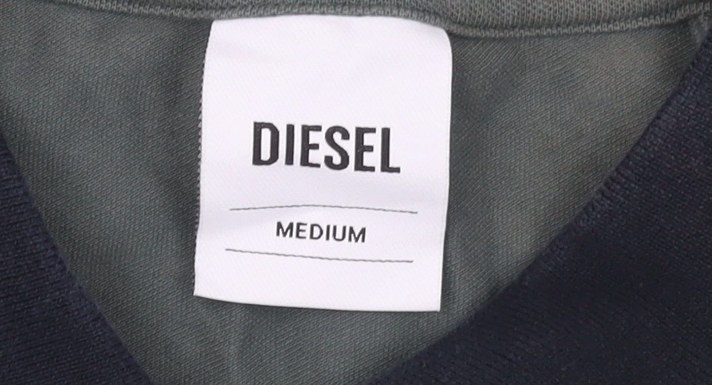 Diesel Men's Grey Cotton Elastane Polo Shirt Medium