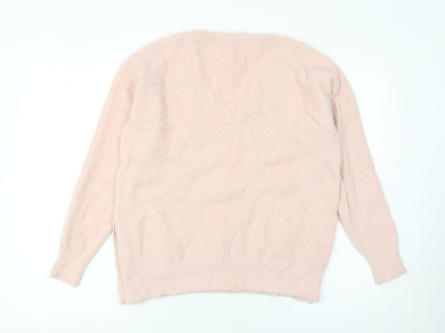 Vila Joy Women Pink V-Neck Knit Pullover Jumper Size S