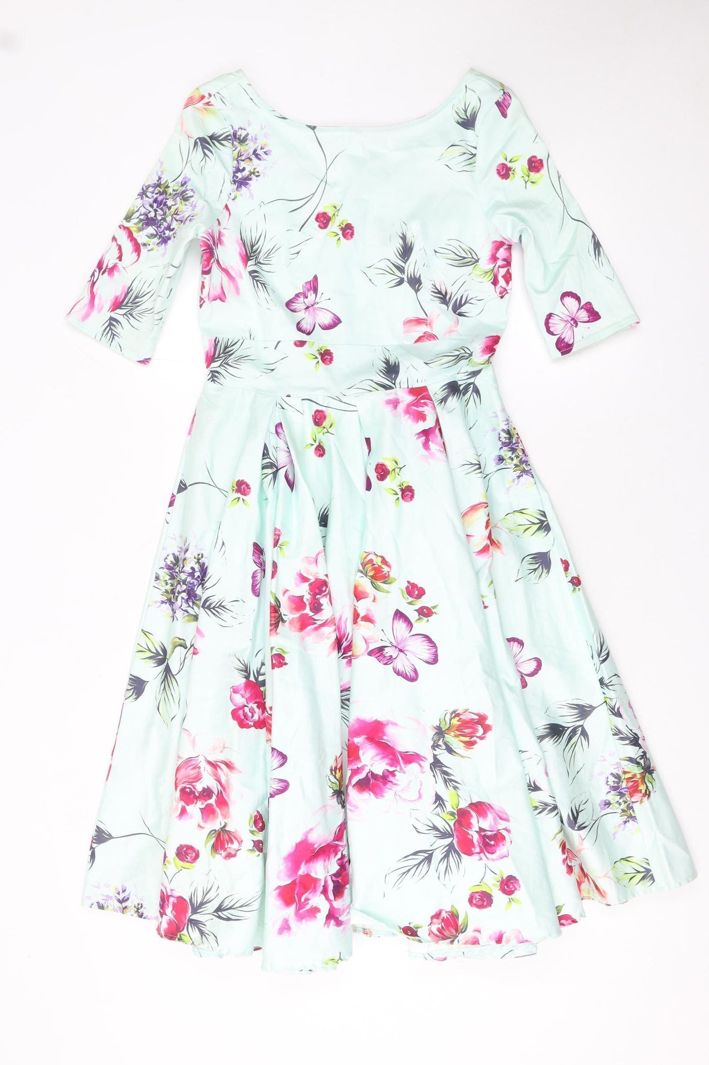 Little Wings Factory Womens Multicoloured Floral Fit & Flare Dress Size 8