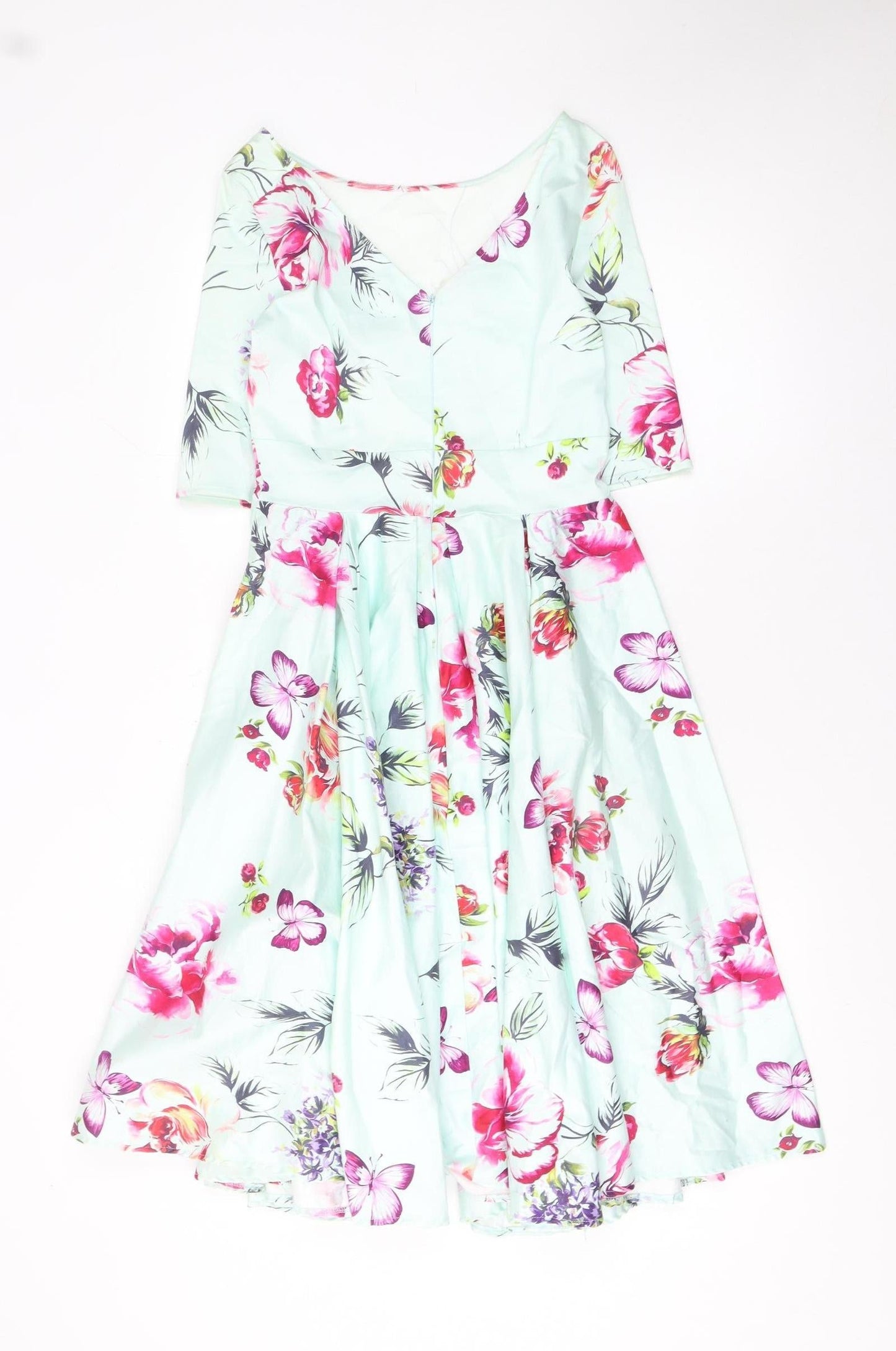 Little Wings Factory Womens Multicoloured Floral Fit & Flare Dress Size 8