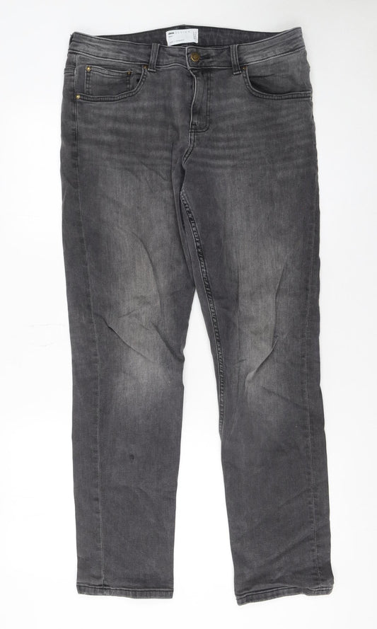 ASOS Design Men's Grey Straight Fit Stretch Jeans 32W 32L Denim