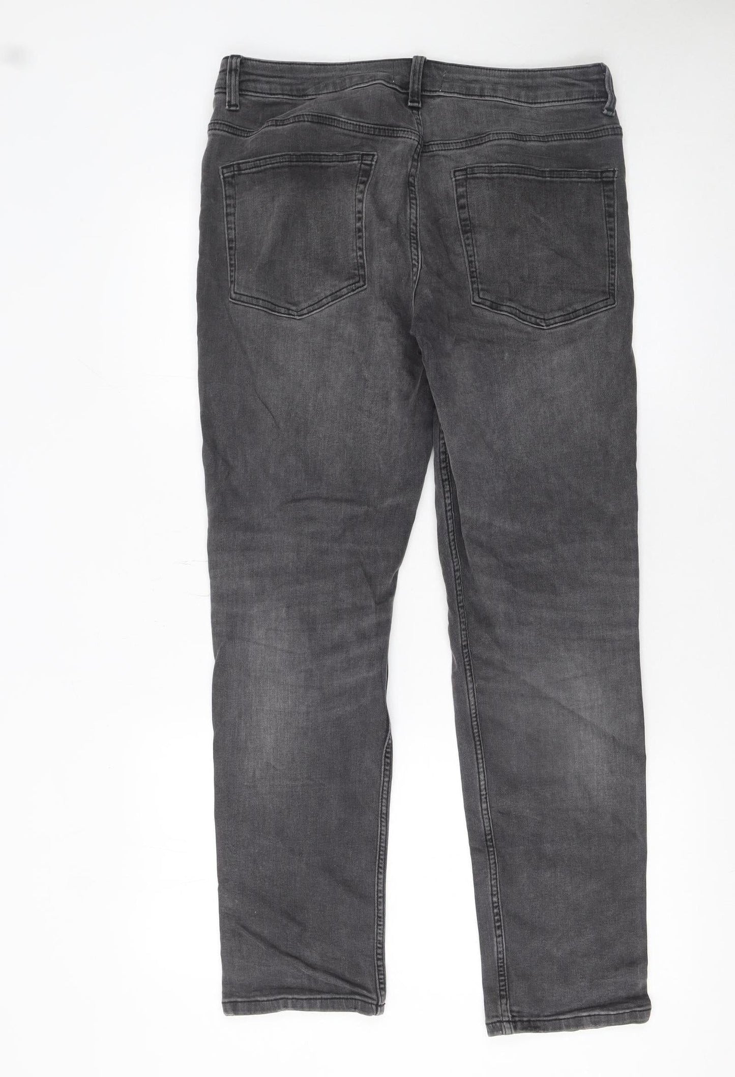 ASOS Design Men's Grey Straight Fit Stretch Jeans 32W 32L Denim