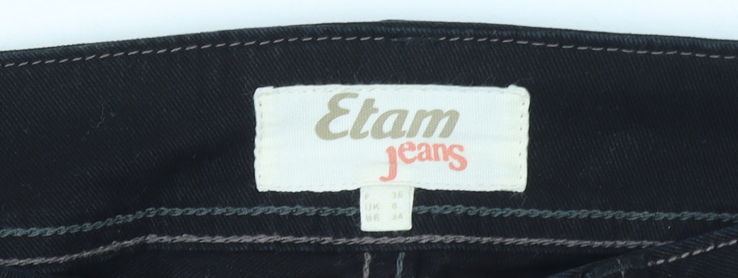 Etam Women Black Straight Slim Fit Jeans Size 8