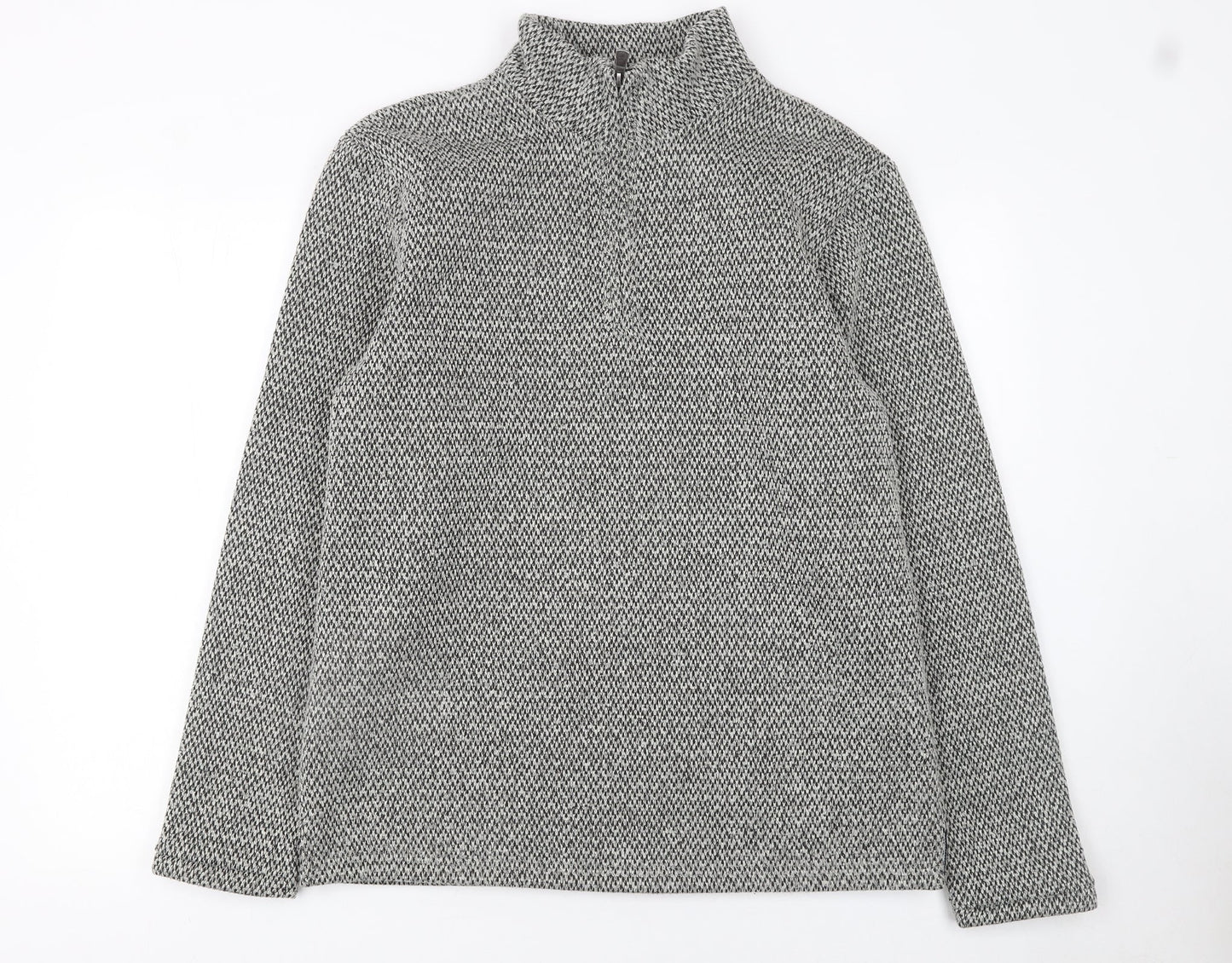 Matalan Men’s Grey 1/4 Zip Knit Pullover Sweatshirt Medium
